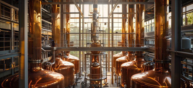traditional method of making whiskey. Whiskey, scotch, bourbon making. hand edited AI.
