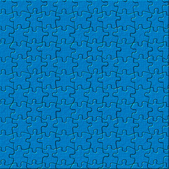 Blue jigsaw puzzle pieces background texture stock illustration.	