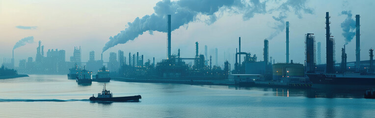 View of beautiful Petrochemical/oil and gas/chemical plant