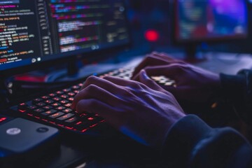 cybersecurity and hacker, Computer hacker in server room, Anonymous Computer Hacker