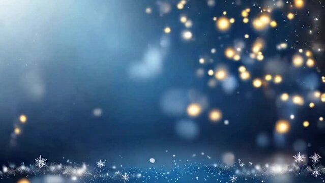 elegant blurred background with stars, snowflakes and bokeh effect, motion