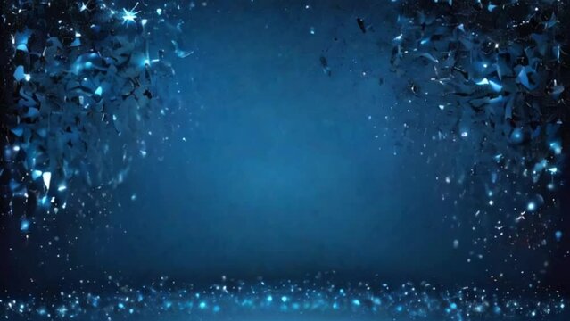 Blue sparkling background with stars, motion