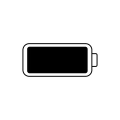 Simple battery full charge indicator outline icon. Line with editable live stroke. Vector illustration, isolated on a white background