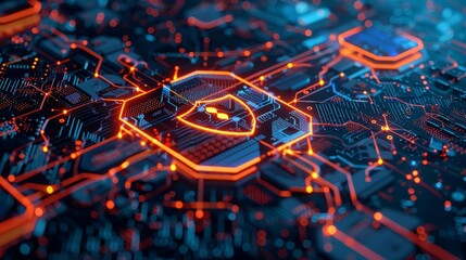 Futuristic Cybersecurity Strategies for Protecting Data and Digital Assets in the Era of Technological Transformation, Conceptual 3D Illustration