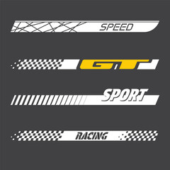 White sport decals set