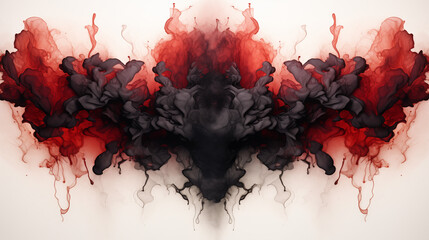 Abstract Rorschach Inkblot with Floral Resemblance