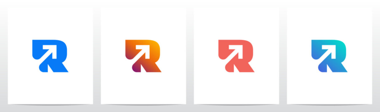 Arrow Up Diagonal on Letter Initial Logo Design R