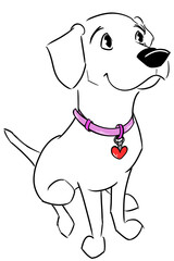 This is a simple illustration of a Labrador retriever in a sitting position.