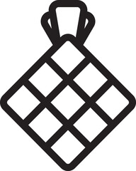 Simple Ketupat Islamic Indonesian Food Vector Icon