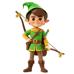 robin hood - vector cartoon illustration isolated on white background 3d render Generative AI	