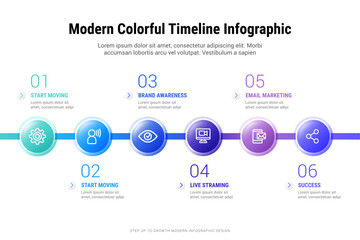 Modern Colorful Horizontal Timeline Infographic