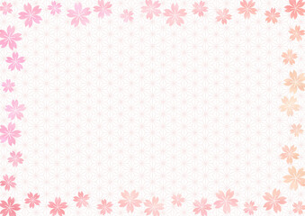 桜フレーム×麻の葉