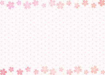 桜フレーム(上下)×麻の葉