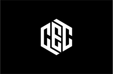 CEC creative letter logo design vector icon illustration