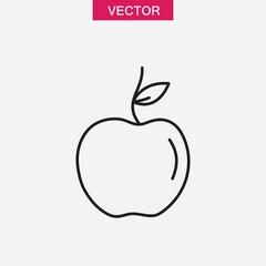 Apple line icon, simple flat vector illustration on white background..eps