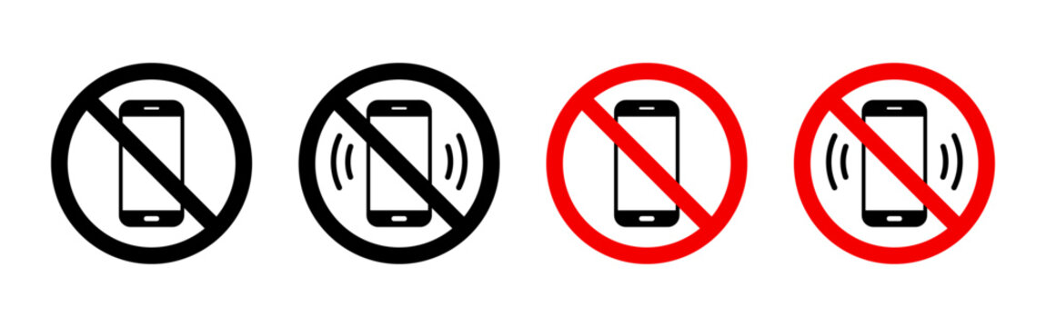 No phone calls sign set