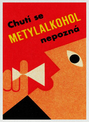 Old vintage matchbox front label. Made in Czechoslovakia