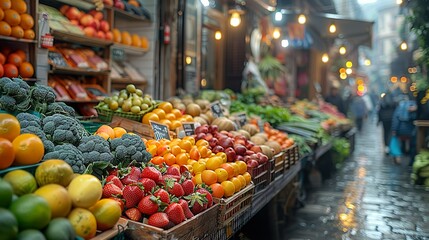 Fototapeta na wymiar Outdoor fruit market.