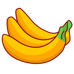 illustration of banana filled outline