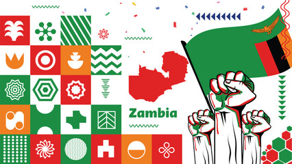 October 24, Independence Day of Zambia vector illustration. Suitable for greeting card, poster and banner.