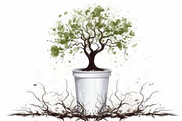 Obraz premium Potted Plant With Tree Growing