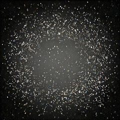 Obraz premium glitter confetti silver dust, explosion on black background