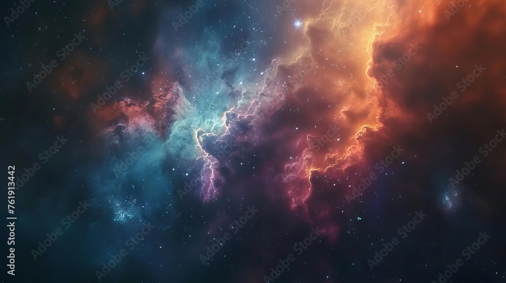 Canvas Prints colorful nebula cloud in deep space with stars and galaxies in the vast universe
