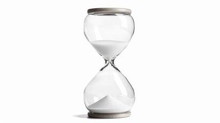 Classic hourglass isolated on white, capturing the timeless essence of passing time and urgency