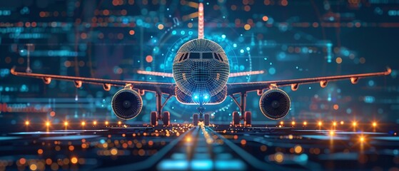 predictive maintenance IoT in aviation, preventing equipment failures and delays. - obrazy, fototapety, plakaty