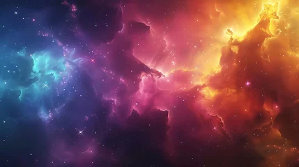 Foto op Aluminium Colorful nebula cloud in deep space with stars and galaxies in the vast universe © Jelena