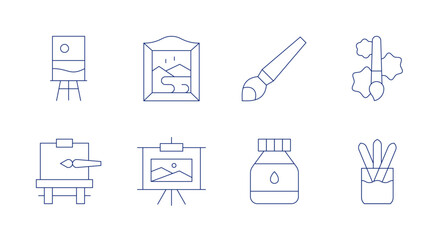 Painting icons. Editable stroke. Containing painting, paintbrush, paint.