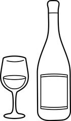 Wine glasses and bottles