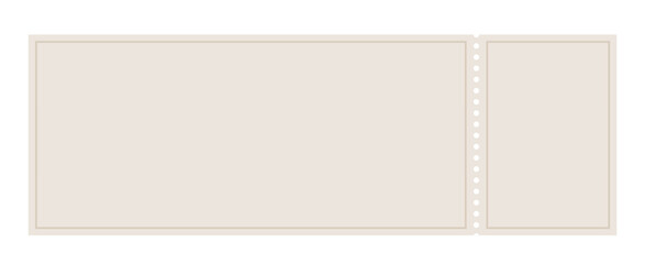 Fototapeta premium Ticket illustration in blue and beige.