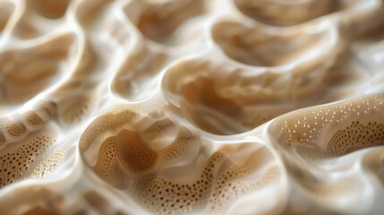 Macro image of a single piece of the packaging highlighting its intricate patterns and smooth surface.
