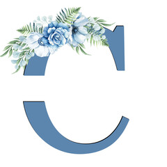 blue flower letter