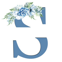blue flower letter