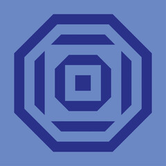 vector monogram design for ceramics or tiles with dark blue color and light blue background.