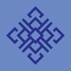 vector monogram design for ceramics or tiles with dark blue color and light blue background.