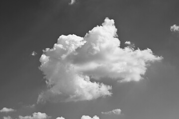 black and white image, buautiful sky with cloud