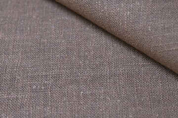 drak brown hemp viscose natural fabric cloth color, sackcloth rough texture of textile fashion abstract background