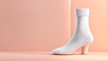 Fototapeta na wymiar Stylish White Socks Encouraging Tolerance and Motivational Balance
