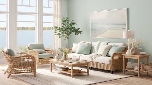 Interior design of modern trending living room inspired by scandinavian minimalism and elegance © Faisal