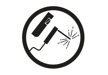 Icon of a Welding Repair or Construction Service. Editable Clip Art.