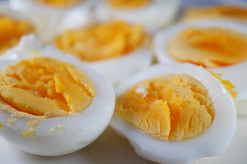 close up of bowel egg in a bowl on table 