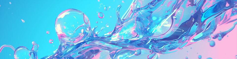 Fototapeta na wymiar AI art, colorful water splash animation background