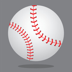 Abstract baseball vector image with 3d baseball ball. Baseball vector ball icon