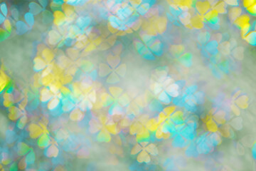 Floral figured Bokeh in pastel Hues, Colorful Abstract bokeh background, natural flare from lights,...
