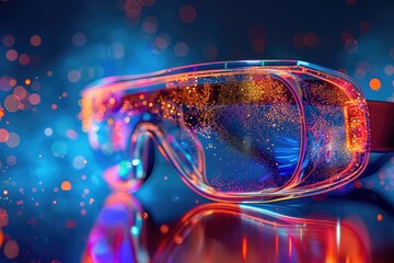 Transparent beautiful virtual reality glasses.