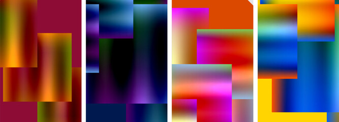 Colorful metal square abstract poster backgrounds