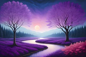  Beautiful and Peaceful Nature Scenery Illustration, Landscape, Countryside, Tranquil, Vibrant and Colorful © Imejing